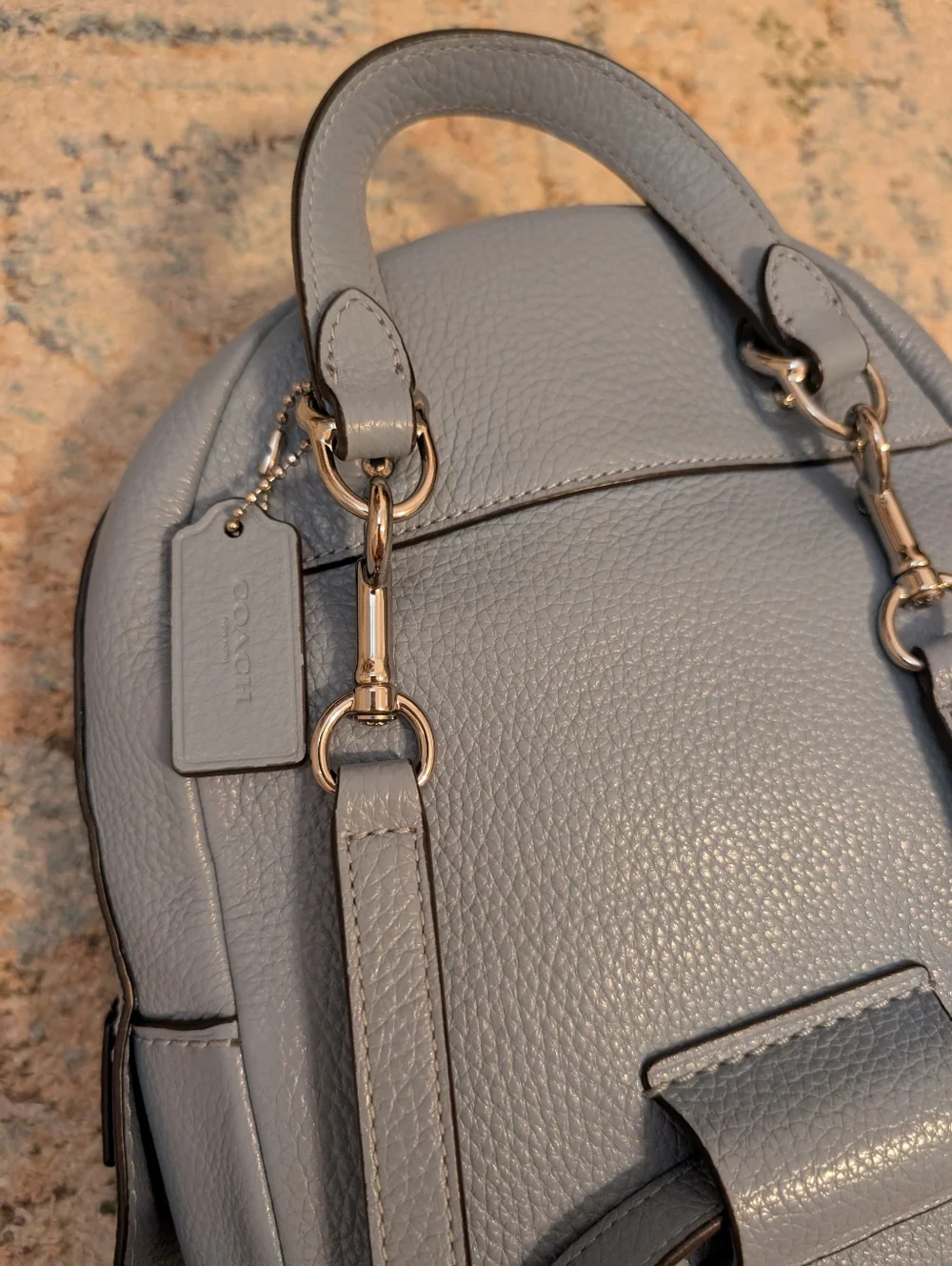 Coach Andi Mini Backpack Blue Pebbled Leather F30530 - Picture 11 of 12